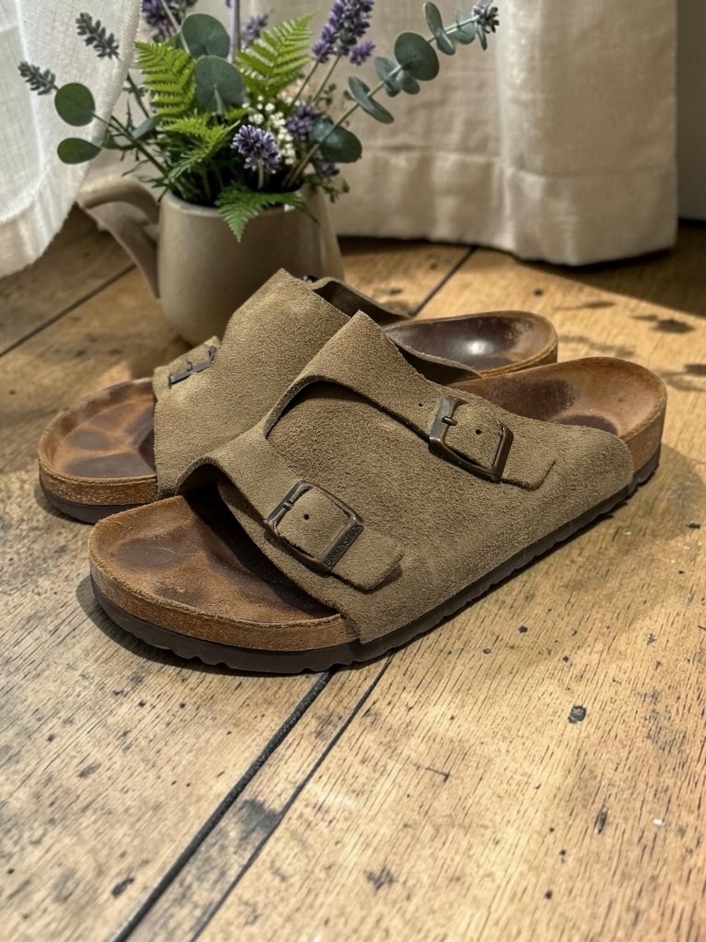 Birkenstock Zürich Taupe Suede Sandals